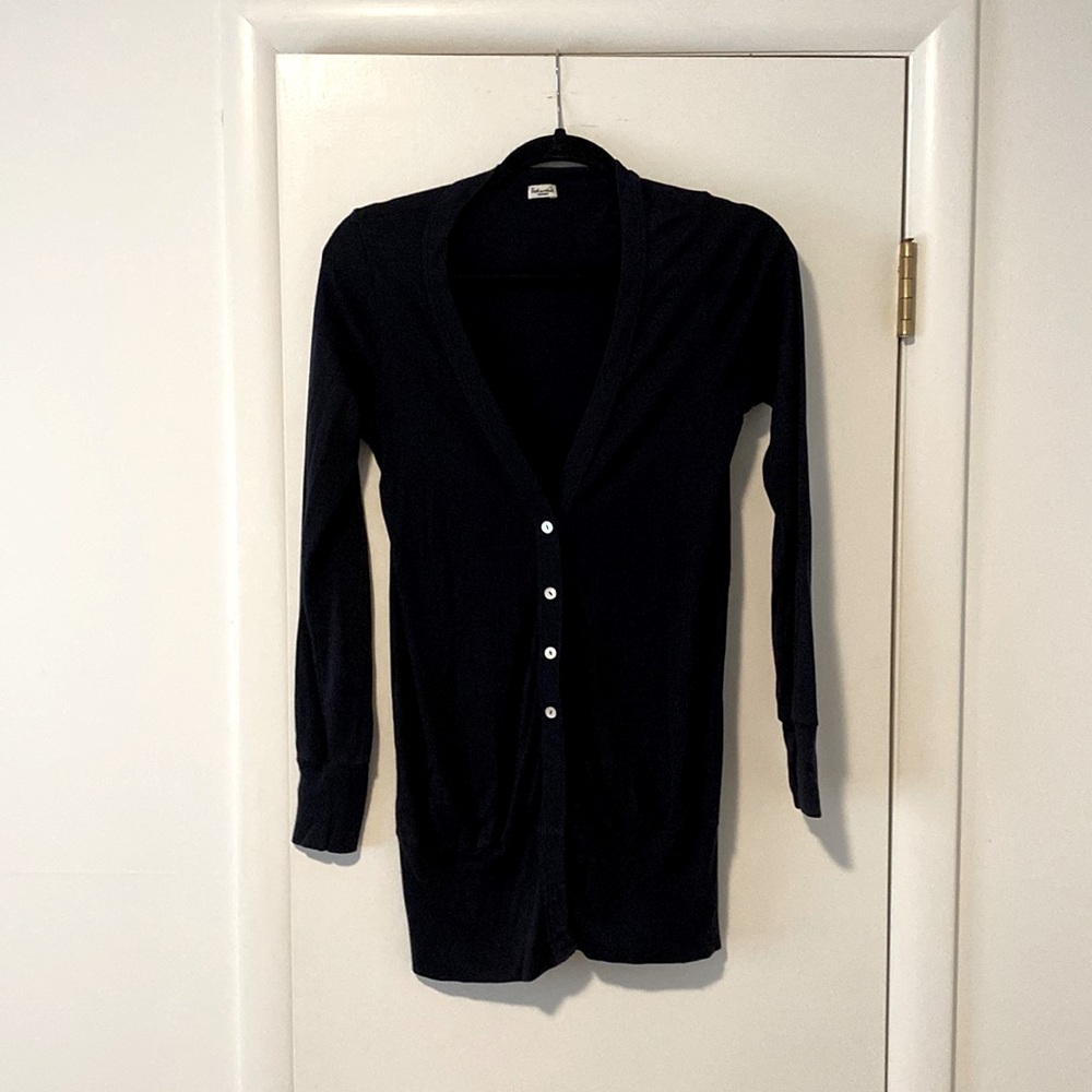 Splendid black long thin cotton cardigan size M